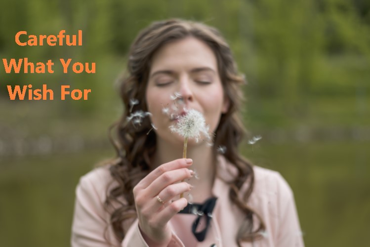 Girl blowing dandelion seeds