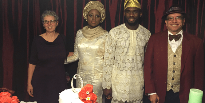 2 couples at traditional Nigerian Muslim wedding