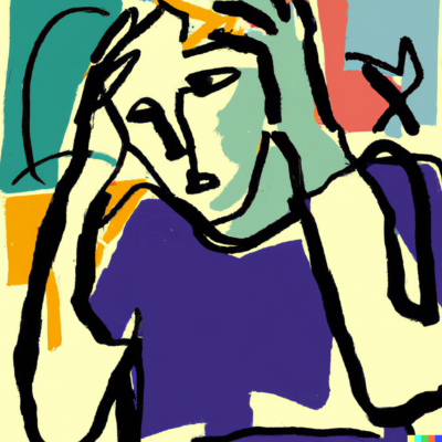 Matisse-like image of young adult with mental illness