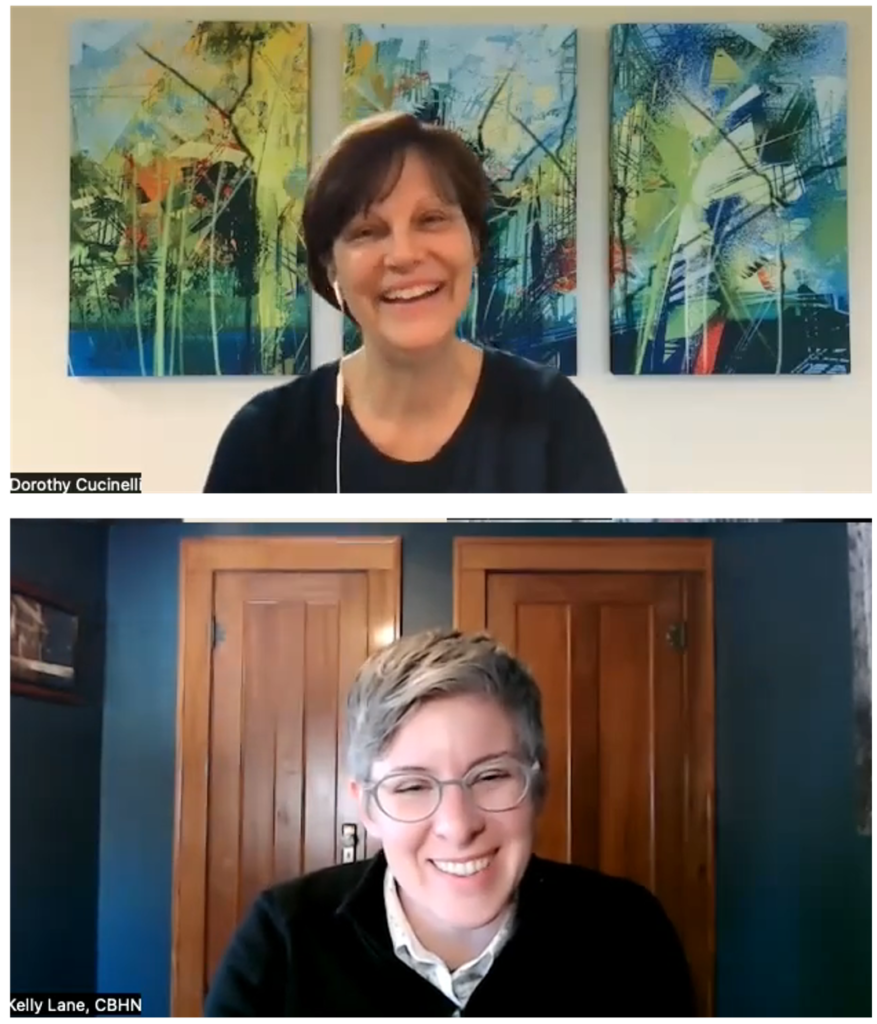 2 smiling women looking into cameras