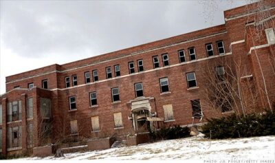 Abandoned old brick hospital