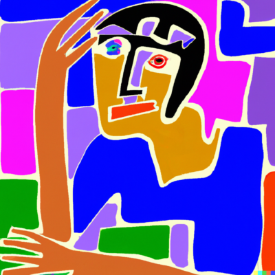 Matisse-like image of young adult with mental illness