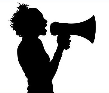 Person with megaphone