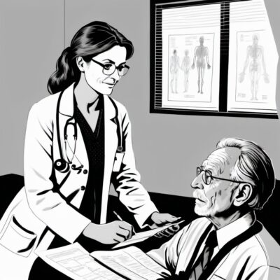 Patient and doctor talking to each other